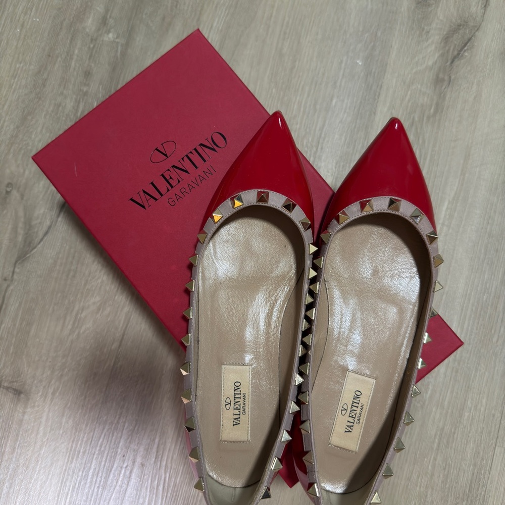Valentino Red Rockstud Flats